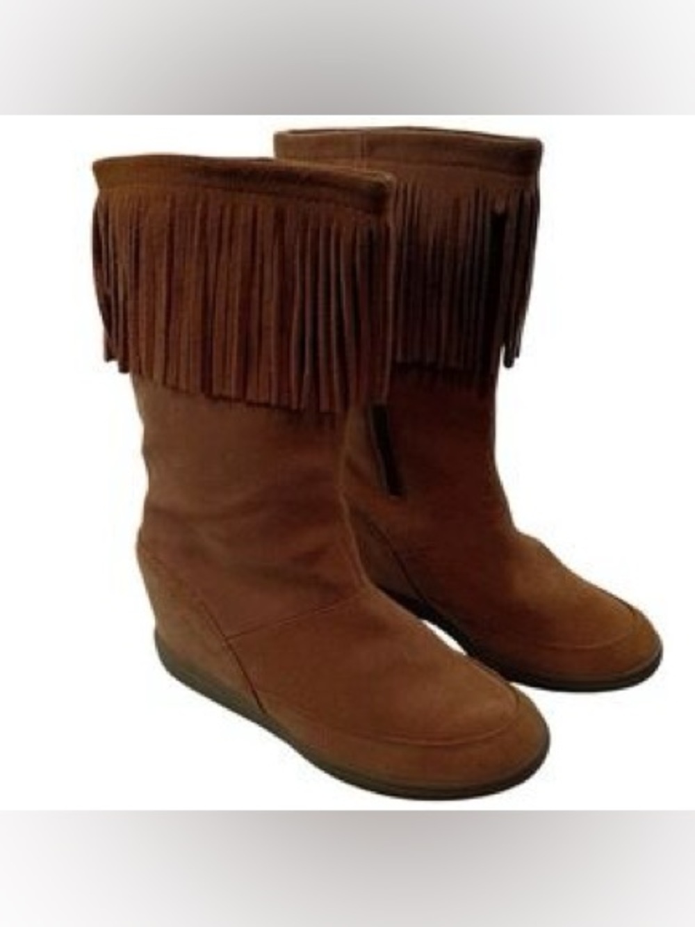 Skechers Kids Suede Ankle Boots in Rust Brown